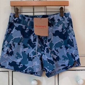 Simms Blue and Navy Camo Athletic Shorts